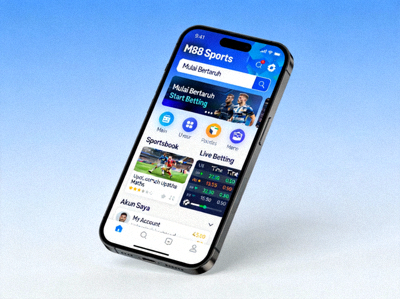 Demonstrasi penggunaan aplikasi mobile M88 Sports yang responsif di smartphone