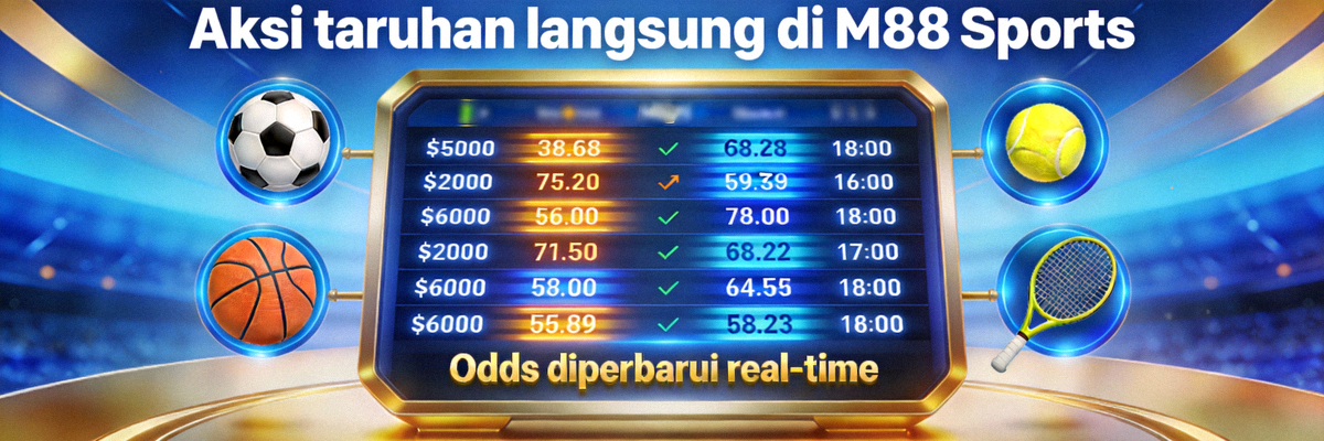 Aksi taruhan langsung di M88 Sports dengan odds yang diperbarui real-time
